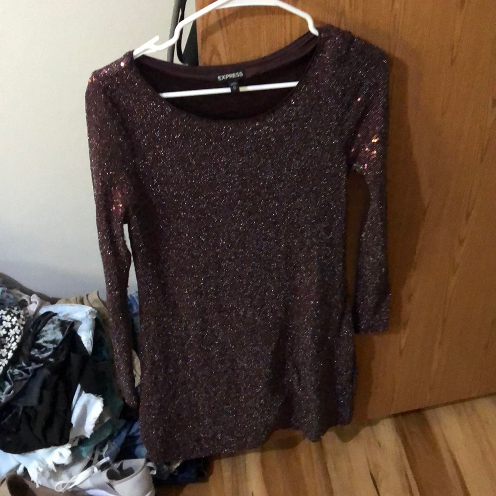 Xs express maroon mid length dress